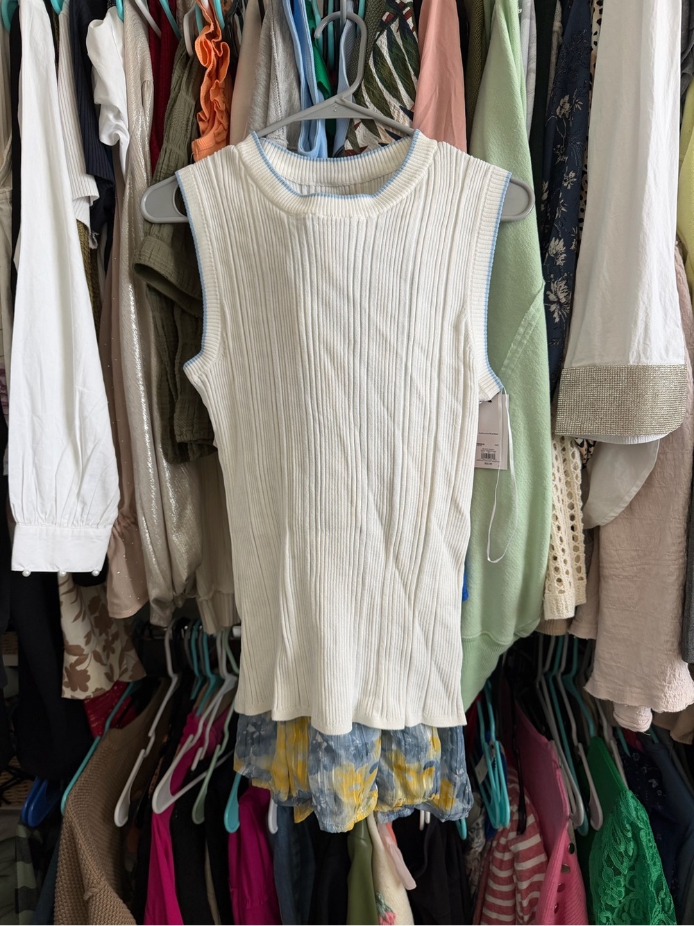 NWT Nine West White Ribbed Sleeveless Tank with skirt